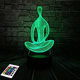 3D світильник з пультом і акумулятором 3D Lamp Йога (LP-3000), фото 7
