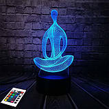 3D світильник з пультом і акумулятором 3D Lamp Йога (LP-3000), фото 8