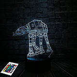 3D-світильник з пультом і акумулятором 3D Lamp AT-AT (LP-2896), фото 7