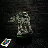 3D-світильник з пультом і акумулятором 3D Lamp AT-AT (LP-2896), фото 8
