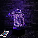 3D-світильник з пультом і акумулятором 3D Lamp AT-AT (LP-2896), фото 9