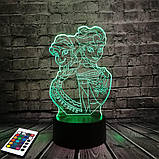 3D світильник з пультом і акумулятором 3D Lamp Холодне серце (LP-2673), фото 6