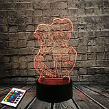 3D світильник з пультом і акумулятором 3D Lamp Холодне серце (LP-2673), фото 7
