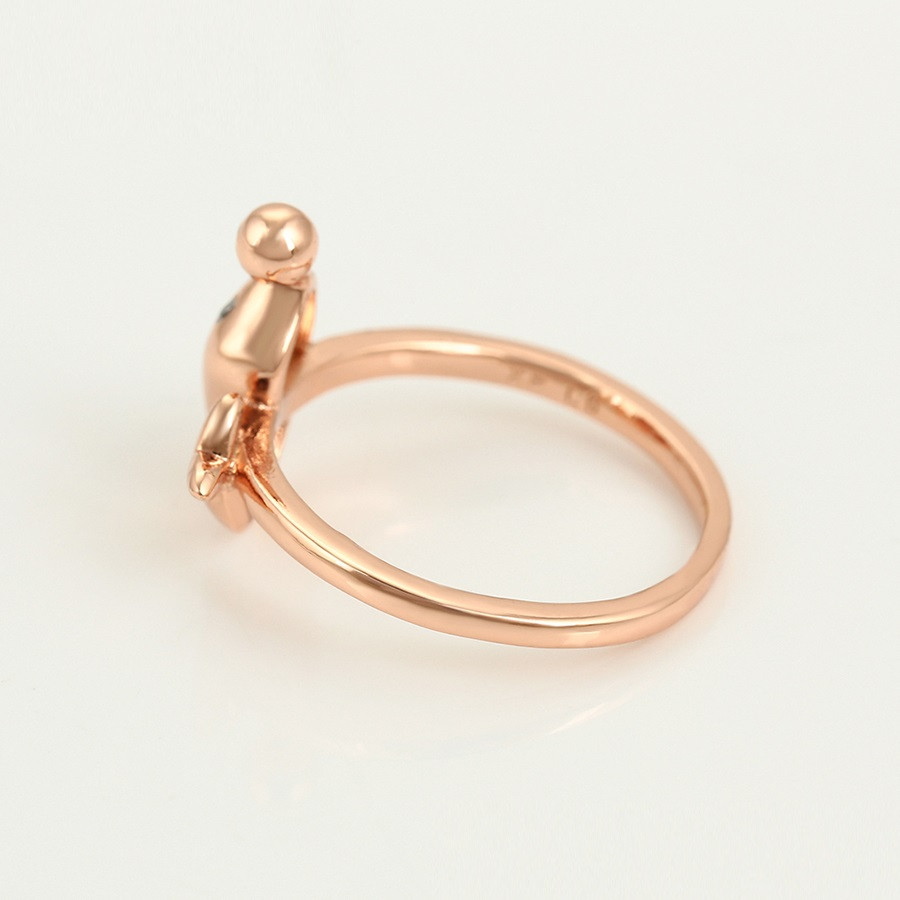 Кольцо Дельфин Размер 16 мм ХР Gold filled 18k Розовое золото - фото 5 - id-p804955571