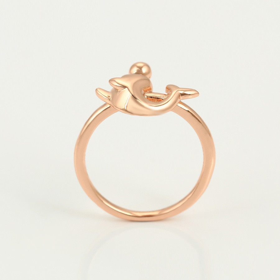Кольцо Дельфин Размер 16 мм ХР Gold filled 18k Розовое золото - фото 7 - id-p804955571