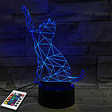 3D світильник з пультом і акумулятором 3D Lamp Кіт 2 (LP-2657), фото 7