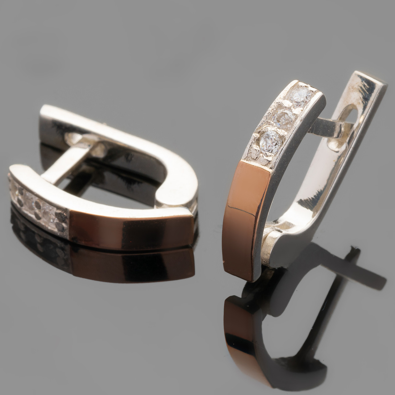 Серебряные серьги 925 пробы с золотом арт. 451с