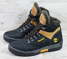 Черевики чоловічі зимові шкіряні чорні 42 розмір в стилі Timberland