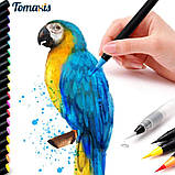 Акварельні маркери для малювання з м'яким пензлем 20 кольорів, дитячий набір для малювання та скетчингу, фото 8