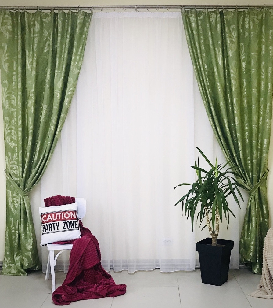 Шторний комплект без ламбрикену з жакардової тканини "Мелані"