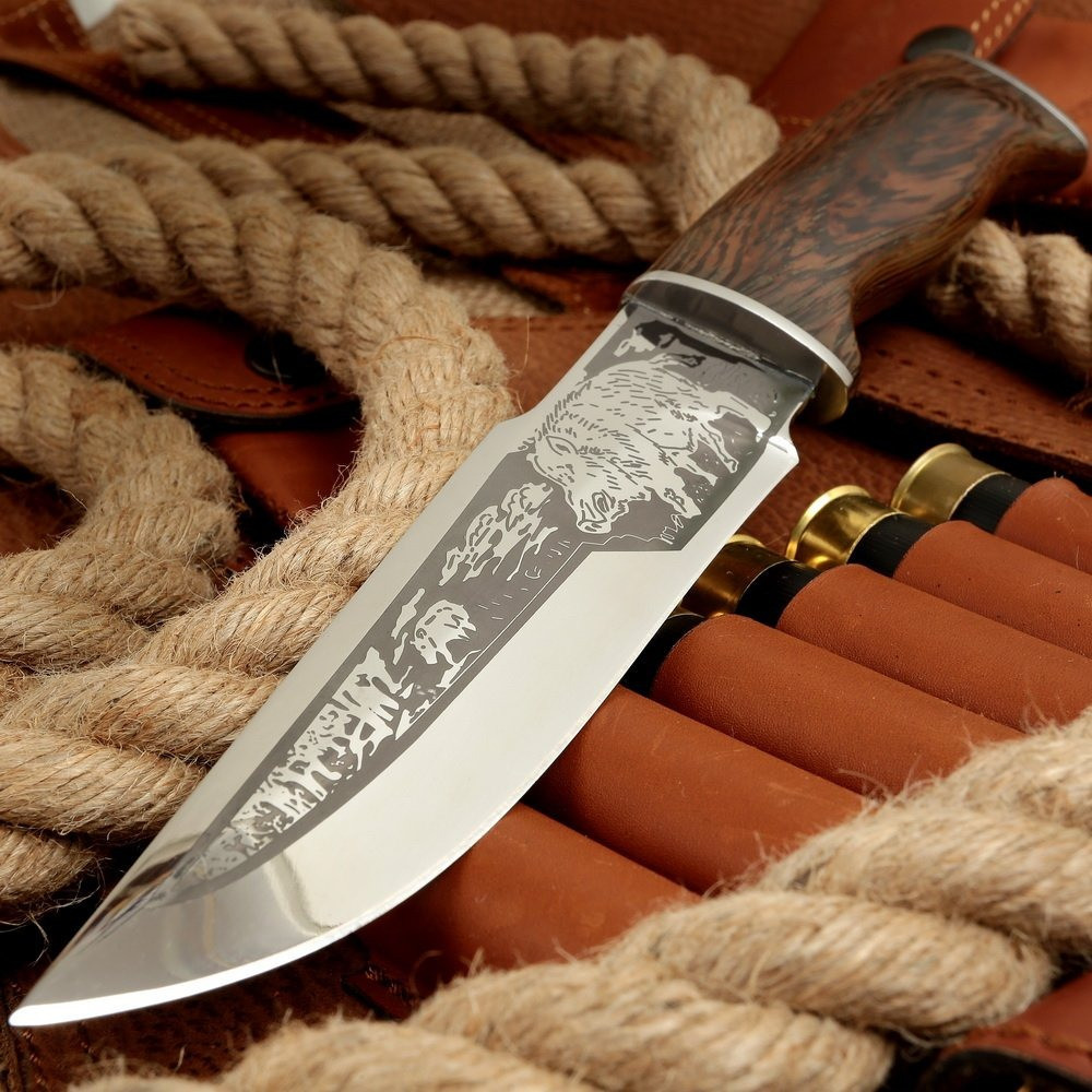 Ніж мисливський з гравіруванням "Дикий кабан", фото 1