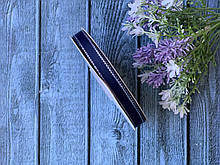 Репсова стрічка з люрексом 0.9 см, 25 ярд, темно-синього кольору з сріблом