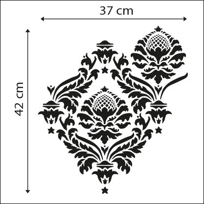 Трафарет Середньовічний квітковий візерунок 42x37