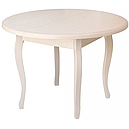 Стіл круглий Еліс білий 100(+40)*100 обідній розкладний дерев'яний, фото 4