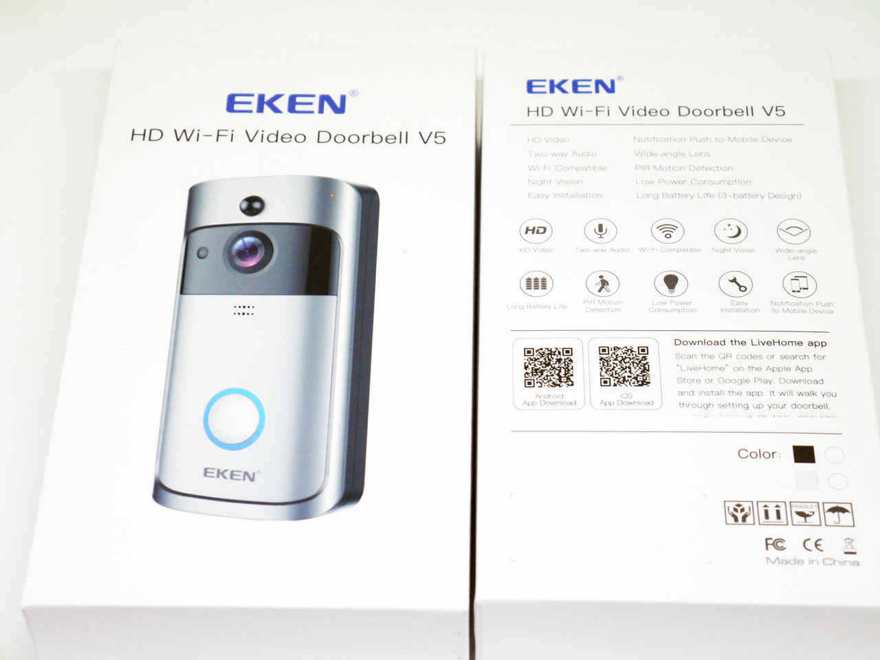 Умный дверной звонок с камерой Eken V5 Smart Doorbell Wi-Fi - фото 9 - id-p1123406634