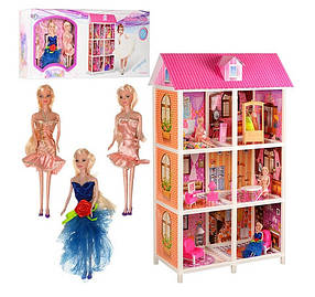 Ляльковий будиночок для Барбі 66886. Триповерховий. 3 ляльки