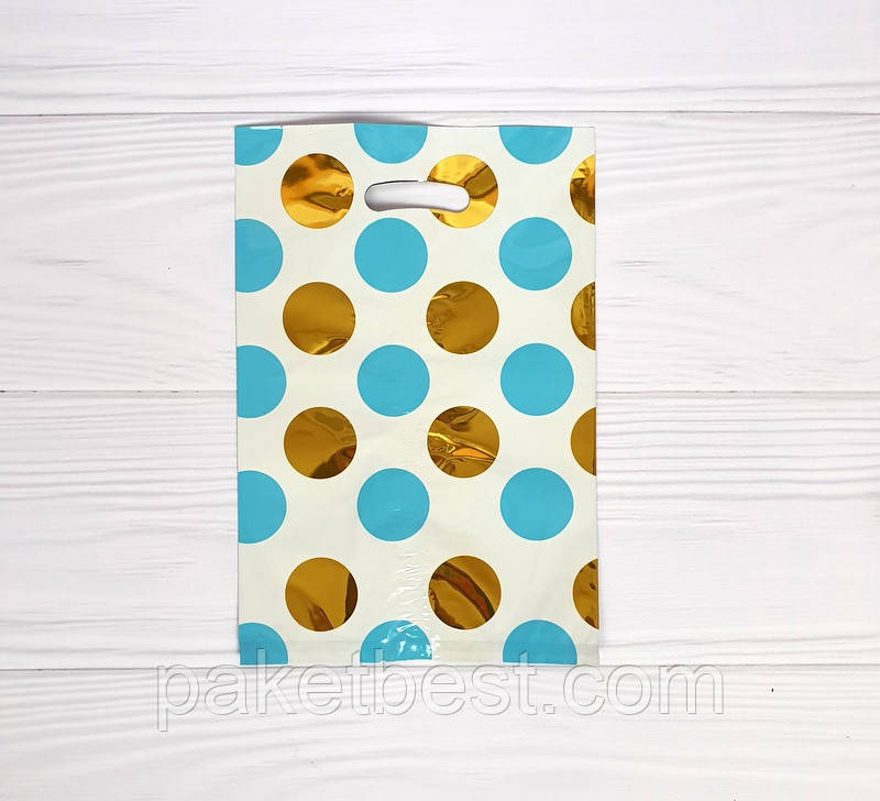 Подарунковий пакет фольгований Круги