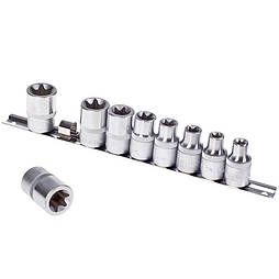 HANS. Набір торцевих головок зовнішній торк 1/2" DR Е10-Е24, 9-промок.блістер (46410-9C) (46410-9С)