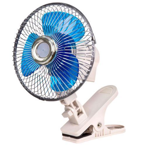 Авто Вентилятор 12 Вольт Диаметр - 15,2 см (угол поворота 120 градусов на клипсе), фото 1