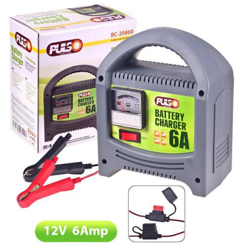 Зарядне устр-во PULSO BC-20860 12V/6A/20-80AHR/стріл.індик, фото 1