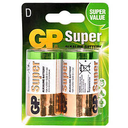 Батарейка GP SUPER ALKALINE 1.5 V 13A-U2 лужна, LR20, D (4891199000003)