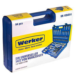 Werker. Універсальний набір інструменту 1/4"&1/2", 94 передм. (6 гран.) (UN-1094П-6)