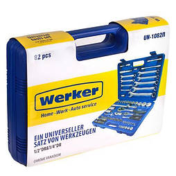 Werker. Універсальний набір інструменту 1/4" & 1/2", 82 предмета (UN-1082П)