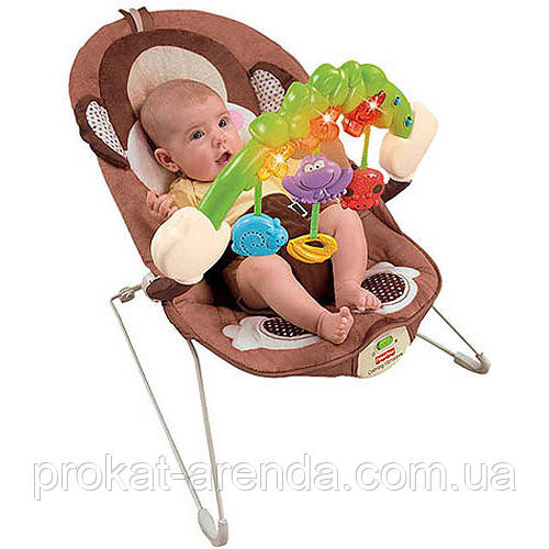 Шезлонг «Мавпочка» Fisher Price. Прокат в Києві.