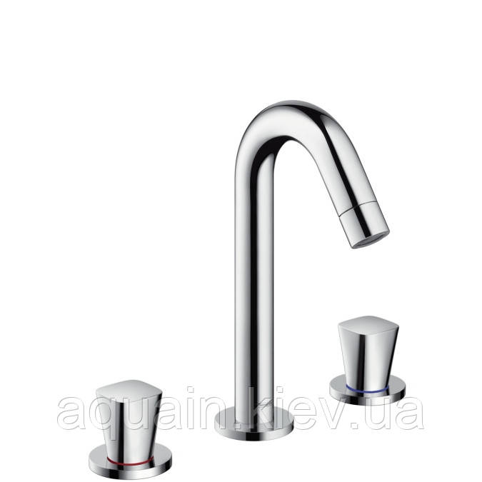 Змішувач для раковини Hansgrohe Logis, на 3 отвори, з донним клапаном