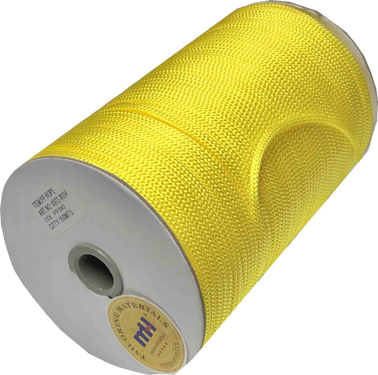 Шнур плетеный, цвет желтый, ширина 4мм (150м /моток) - фото 1 - id-p1123637644
