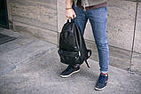 Шкіряний чоловічий рюкзак з екошкіри BORDER чорний молодіжний, фото 2