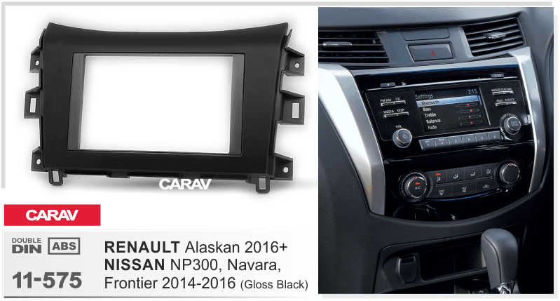 2-DIN переходная рамка NISSAN NP300, Navara, Frontier 2014-2016 / RENAULT Alaskan 2016+ (Gloss), CARAV 11-575 - фото 1 - id-p1123669903