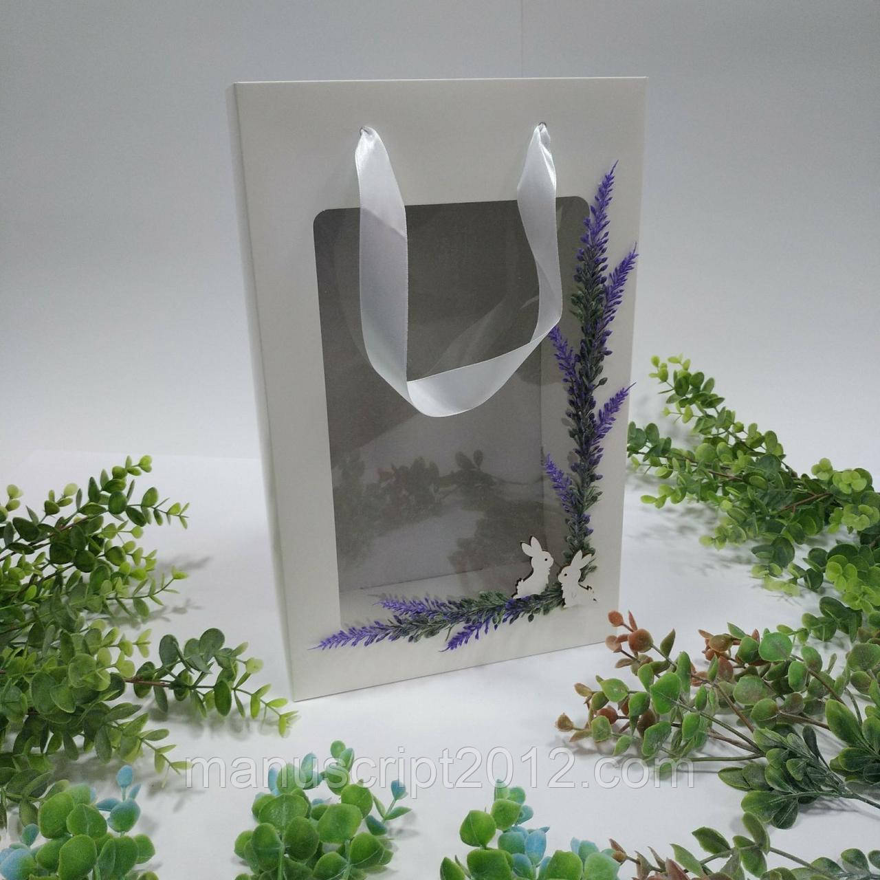 Коробка подарункова з пакетом  "Лаванда" 350х210х100 мм.