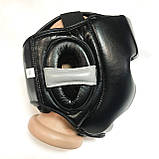 Шолом боксерський з повним захистом Раунд М,L (чорний), фото 2