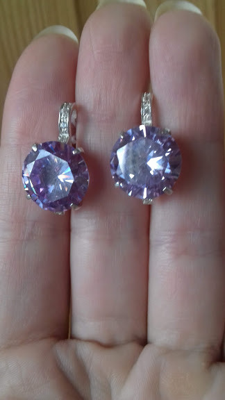 Срібні сережки Персия з бузковим каменем, фото 1