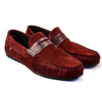 Мокасины бордовые замшевые стильные обувь мужская летняя ETHEREAL Classic Bordeaux Vel by Rosso Avangard