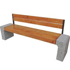 Лавка паркова "Модерн" зі спинкою, вулична бетонна