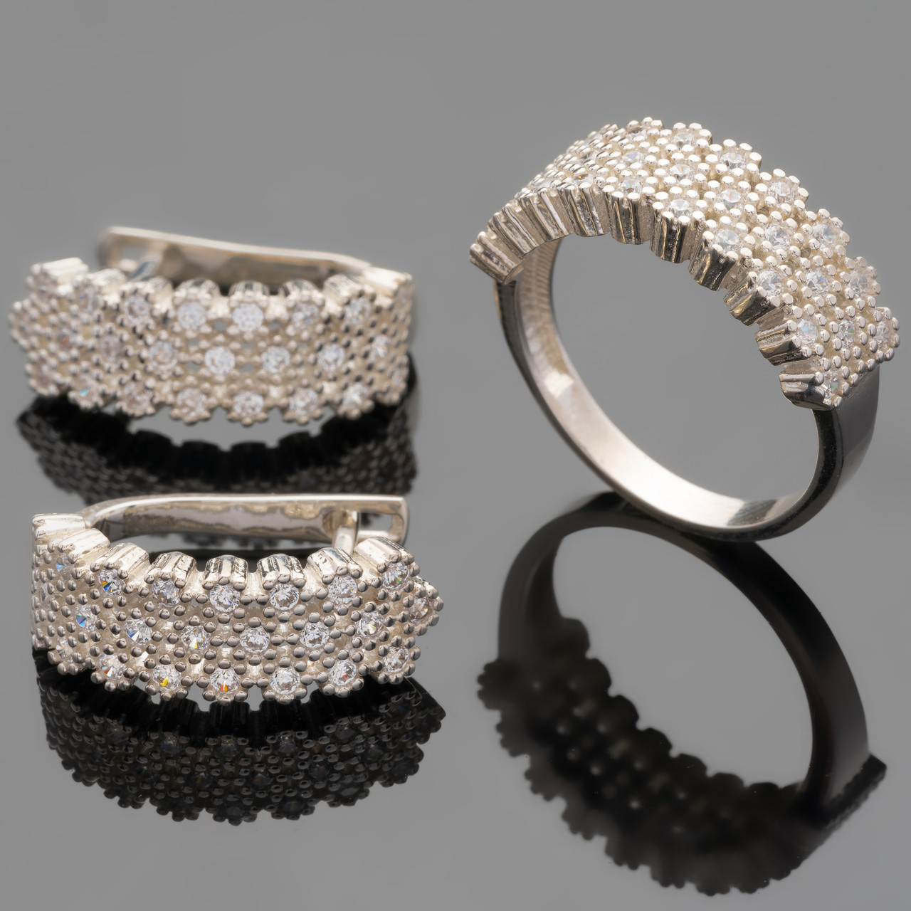 Серебряный набор 925 пробы с фианитами арт. 510г