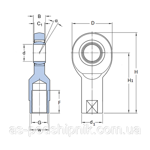 Купить Шарнирная головка с левой резьбой SIL 25, цена 417 ₴ — Prom.ua ...