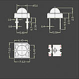 Червоний світлодіод Piranha F5 Піранія 5мм, фото 4
