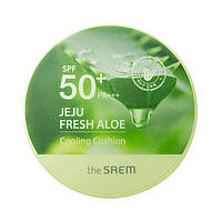 Солнцезащитный охлаждающий кушон с алоэ вера The Saem Jeju Fresh Aloe Cooling Cushion Natural Beige SPF50+