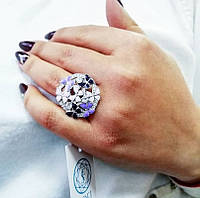 Серебряное кольцо с фиолетовой эмалью Офелия
