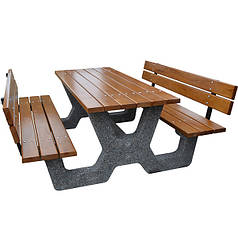 Стіл вуличний з лавами комплект зі спинкою «Гарден» для альтанки, дачі