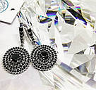 Срібні сережки підвіски жіночі з камінням "Фортуна" Стильні срібні сережки з цирконом, фото 3