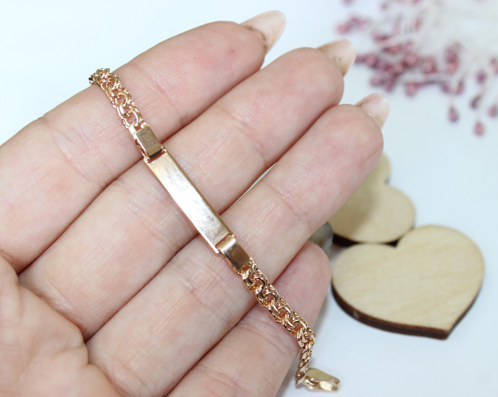 Дитячий золотий браслет під гравіювання, фото 1