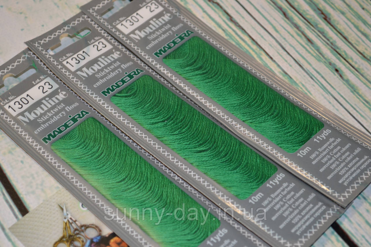 Муліне Madeira, колір 1301 колір смарагдово-зелений, фото 1