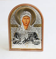 Серебряная икона на подставке Святая Матрона