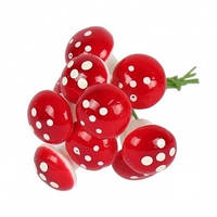 Штучний Грибочок, Мухомор, Штучний Піна + Сплав, Білий & Червоний Гриб, 85 мм