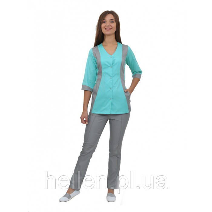 Костюм медичний "Ніцца"/м'ята /св.сірий