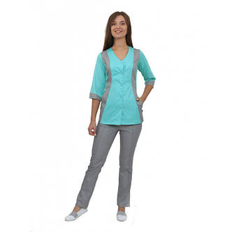 Костюм медичний "Ніцца"/м'ята /св.сірий, фото 1